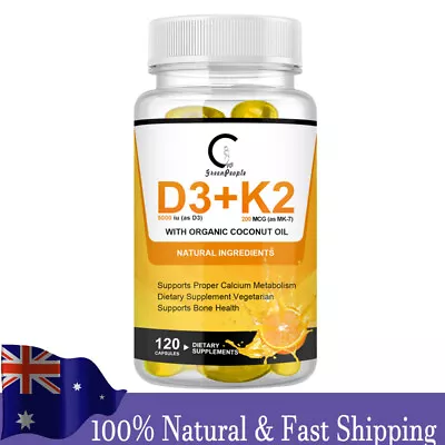 Vitamin D3 5000IU K2 (MK-7) Capsules Bone HealthMood SupportBoost Immune 120Pc • $22.98