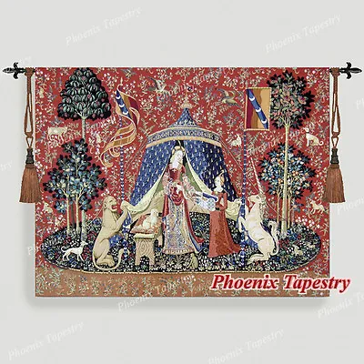 (LARGE) DESIRE The Lady & Unicorn Medieval Tapestry Wall Hanging Jacquard Weave • $104.99