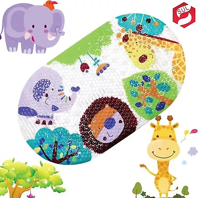 Bath Shower Mat Kid Child Baby Safety Animal Bath Long Strong Suction Non-Slip • £7.99