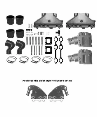 MerCruiser V6 One-Piece Exhaust Manifold Riser Conversion 4.3 Elbow Kit Set Elbo • $899