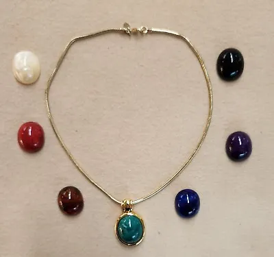 $9.95 • Buy Vintage Joan Rivers Interchangeable Stones Pendant Necklace