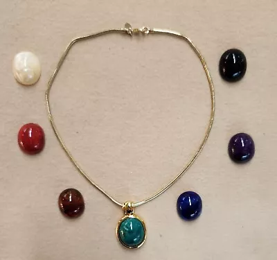 $9.95 • Buy Vintage Joan Rivers Interchangeable Stones Pendant Necklace