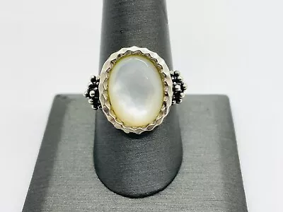 Michael Dawkins Mother Of Pearl Hammered Sterling Silver Ring • $45