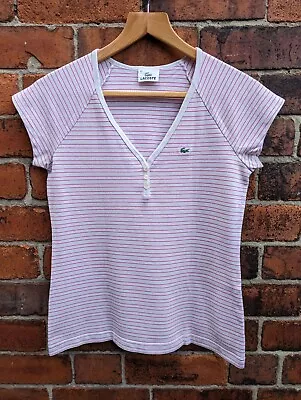 £12.99 • Buy Authentic Women's Lacoste T-Shirt. Size 40. Small. 16.5  PTP. Cropped Sleeve.