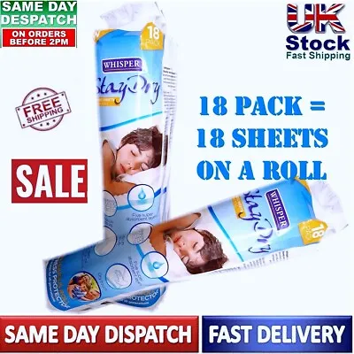 £6.49 • Buy Stay Dry Incontinence Absorbent Mattress Protector Cover Sheet Topper 18 Pack
