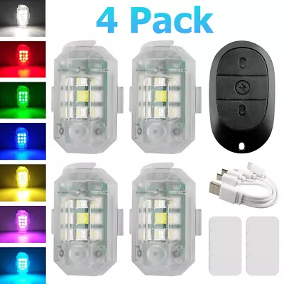 2/4x Rechargeable High Brightness Wireless LED Strobe Lights For Motorcycle Bike • $16.47