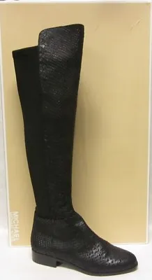 Michael Kors Bromley Distressed Embossed Black Flat Boot - SIZE 7 • $225