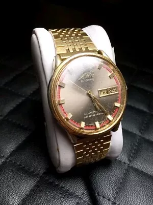 Vintage Mido Automatic Multi Star Datoday Gold Tone Men's Watch For Parts Repair • $159.95