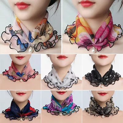 Women Ladies Mesh Lace Neckerchief Scarf Summer Snood Head Wrap Comfort Colorful • £1.74