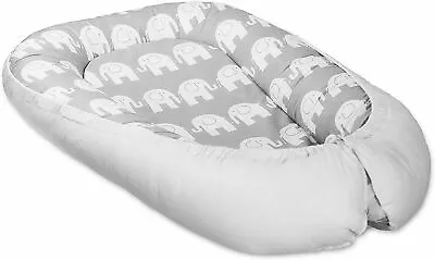 Baby Double-sided Soft Cocoon Bed Grey/Elephants Grey • £24.99
