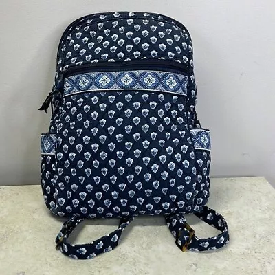 VERA BRADLEY Backpack Knapsack Nantucket Quilted Blue Retired Made In USA • $19.99