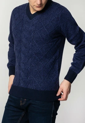 £34.64 • Buy Merc London Men's Hatcliffe Cable V-neck J Navy Marl Jumper - Small RRP £75