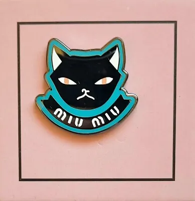 ⚡RARE⚡PINTRILL X MIU MIU 2017 LUXURY CAT MIU MIU Pin *BRAND NEW* 👜👠🐈‍⬛ • $125