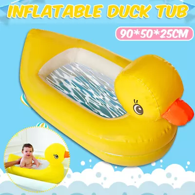 Inflatable Baby Bath Tub Infant Shower Travel Tub Portable Duck Shape Spa Pool • $31.89