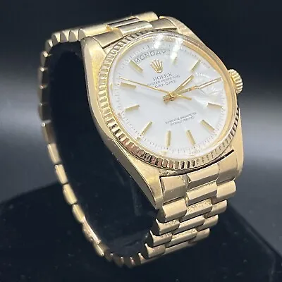 Mens Rolex 1803 Day-Date President 18K Yellow Gold Watch White Dial • $15500