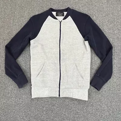 Zara Man Jacket Full Zip Waffle Gray Blue Long Sleeve Pockets • $15