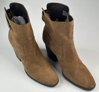 ME TOO Tara Women's Tan Suede Mid-Calf Boots Size 10M Rear Zip Heeled • $24.99