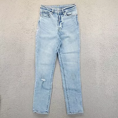 H&M &Denim Jeans Womens Size 2 24x27 Blue Mom High Waist Button Fly Denim • $15.88
