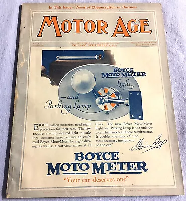 *motor Age* Dated Sept. 8 1921 Original 122 Page Magazine! Asbestos Brakes Ad! • $33.99