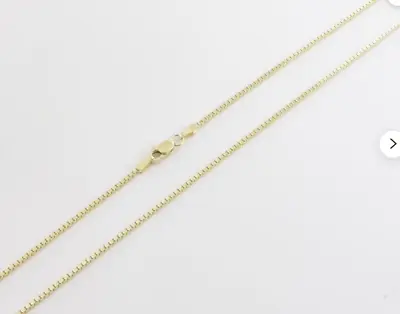 14kt Yellow Gold Box Link Pendant Chain/Necklace 16  1mm 2.75 Grams BOX063 • $236