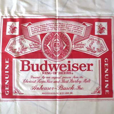 VINTAGE NIKRY NOVELTIES CO. 1985  BUDWEISER  FABRIC WALL HANGING (44  Wide) • $49