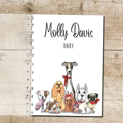£13.95 • Buy Personalised Diary Cute Dogs, Week To View, 12, 18 Or 24 Months, 2022 2023, 2024