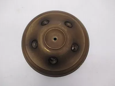 Vtg Antique Stamped Brass Flush Mount Ceiling Light 5 Leviton Sockets As Is • $49.95