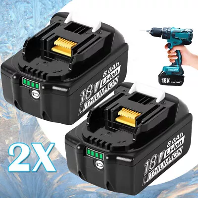 2X Genuine 8.0Ah Battery For Makita BL1860B 18V Li-ion Cordless BL1850 BL1830 AU • $68.89