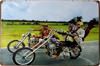 Easy Rider 70s Vintage Movie Metal Sign Retro Motorcycle Tin Sign Poster 12x8 • $13.50