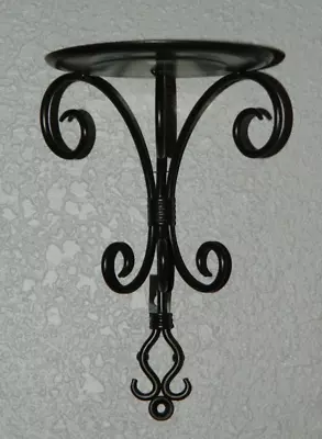 PartyLite Wall Sconce/Shelf Brown Metal Scroll 8.75  Pillar/Jar  Candleholder • $19.99