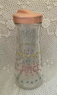 Vintage Hazel Atlas Atomic Starburst Juice Carafe Pink Lid / EUC • $72.75