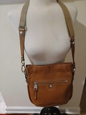 B MAKOWSKY Designer Camel Tan Fine Leather Crossbody ShoulderBag • $12.87