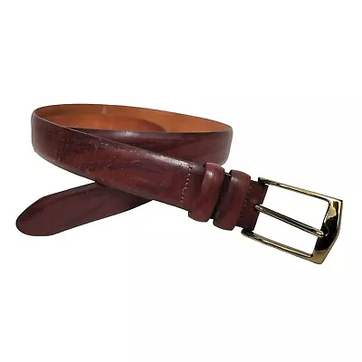 MARTIN DINGMAN Belt Adult Sz 38 Brown Italian Saddle Leather Hand-Crafted MENS • $42