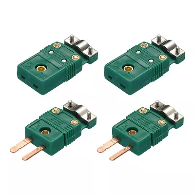 2 Set R/S Type Thermocouple Wire Connectors Female Male Plug Temperature 220°C • $15.31