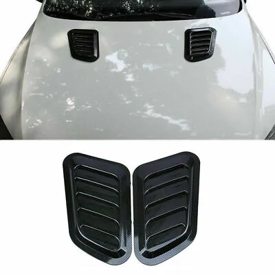 Auto Decorative Air Flow Intake Scoop Bonnet Vent Cover Hoods Carbon Fiber Look • $21.39