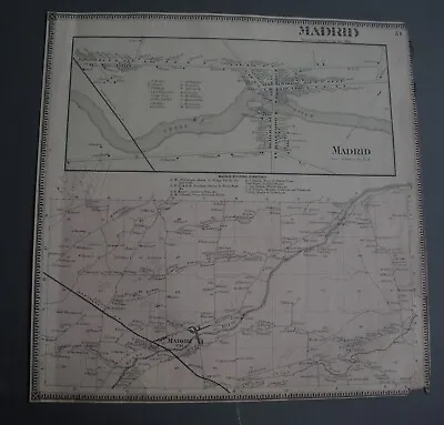 1865 Madrid St. Lawrence Co. N.Y. Beers Atlas Map • $24