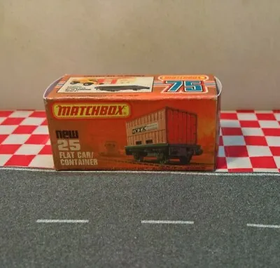 Matchbox Superfast No.25 Flat Car With Container EMPTY Repro Box ONLY NO CAR • $7.50