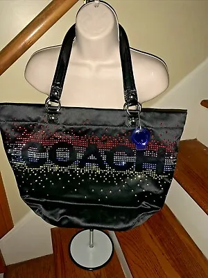 Authentic COACH Poppy Tote Bag Shoulder Purse MANY BLING RHINESTONES Rare ❤️tb • $250