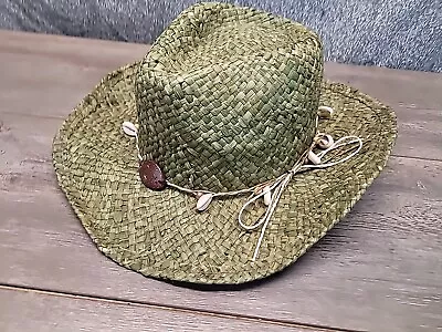 Vintage Original Panama Jack Green Straw Beach Hat • $27.97