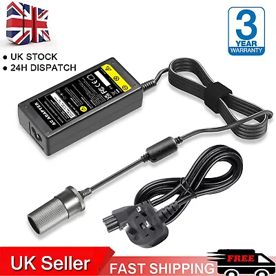 60W 5A AC 110-220V To DC 12V Adapter Converter Car Cigarette Lighter Socket UK • £10.49