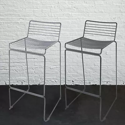 Bar Stools Wire Seat Stackable Kitchen Indoor Outdoor Cafe High Tall Chair Sets • £109.99