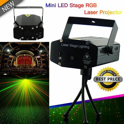 Mini Laser Projector Stage Lights LED R/G Lighting Xmas Party KTV DJ Disco LIGHT • $15.89