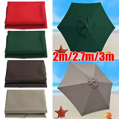 Replacement Fabric 2m 2.7m 3m Garden Patio Parasol Canopy Cover 6 Arm Or 8 Arm • £5.99