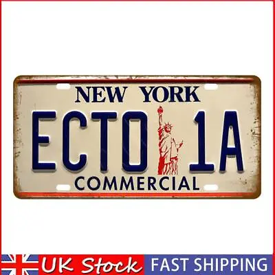 ECTO1A Metal License Plate Tin Sign Plaque For Bar Pub Club Cafe Garage (1) UK • £5.18