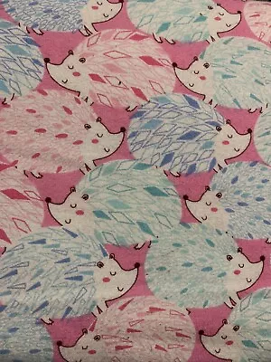 Pink Hedgehog Snuggle Flannel Fabric By The Yard • £6.75