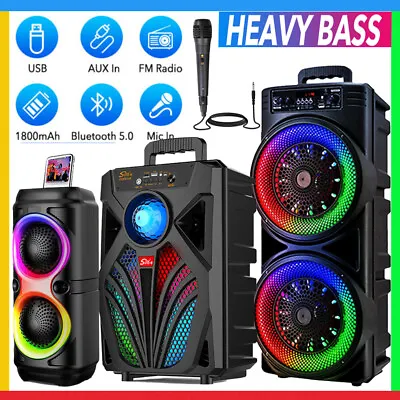 2024 Portable Bluetooth Speaker Subwoofer Wireless Heavy Bass Sound Party System • £21.84