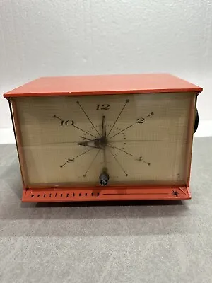 Vintage Clock Radio Westinghouse Model H-678t4 Coral Pink 1959 • $75