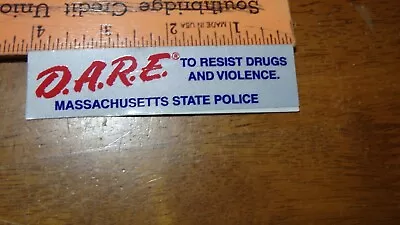 MASSACHUSETTS STATE POLICE D A R E RESIST DRUGS Sticker   BX B 21 • $4.99