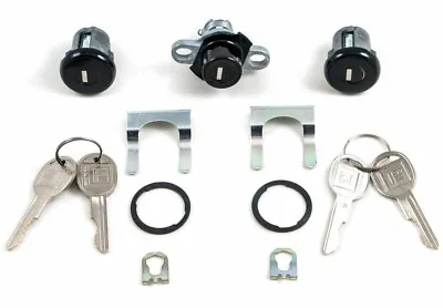 1993-2002 Camaro Firebird Doors & Hatch Lock Cylinder Set Black Face Caps PY472 • $73.95