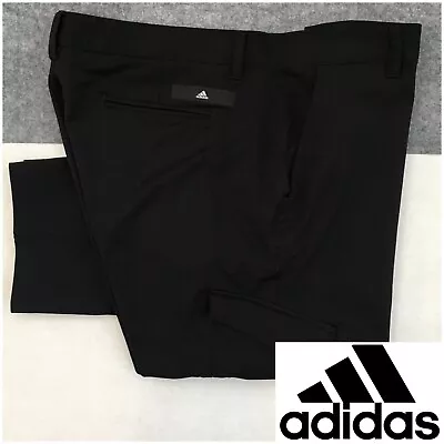 Adidas Mens Golf Pants Cargo Pocket Size 38x34 Black Ultimate Chino Stretch • $29.95